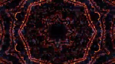 Renkli simetriyle gezgin kaleydoskop hareketi