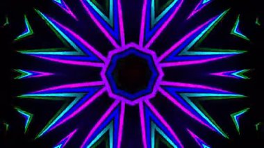 Renkli simetriyle gezgin kaleydoskop hareketi