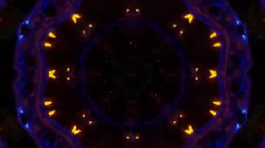 Renkli simetriyle gezgin kaleydoskop hareketi