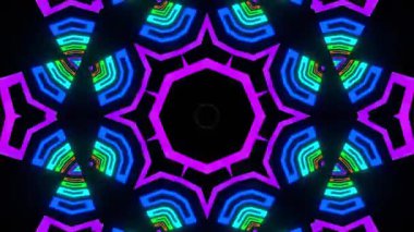 Renkli simetriyle gezgin kaleydoskop hareketi