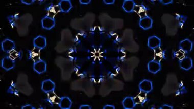 Renkli simetriyle gezgin kaleydoskop hareketi