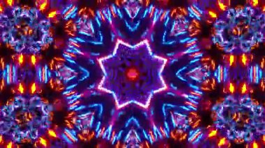 Renkli simetriyle gezgin kaleydoskop hareketi