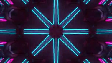 Renkli simetriyle gezgin kaleydoskop hareketi