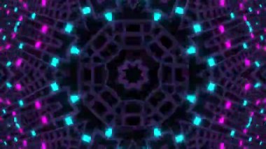 Renkli simetriyle gezgin kaleydoskop hareketi