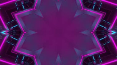 Renkli simetriyle gezgin kaleydoskop hareketi