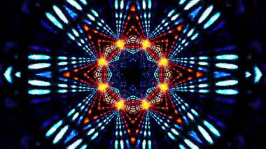 Renkli simetriyle gezgin kaleydoskop hareketi