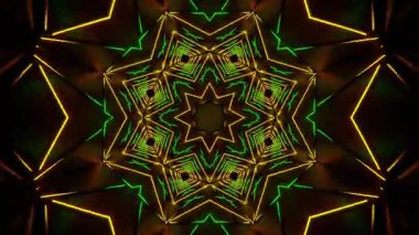 Renkli simetriyle gezgin kaleydoskop hareketi