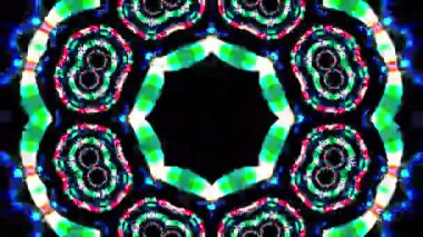 Renkli simetriyle gezgin kaleydoskop hareketi