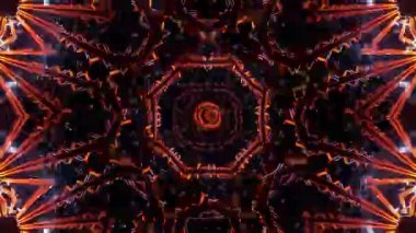 Renkli simetriyle gezgin kaleydoskop hareketi