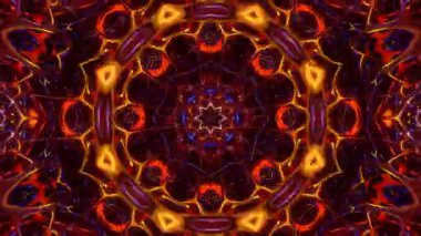 Renkli simetriyle gezgin kaleydoskop hareketi