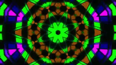 Renkli simetriyle gezgin kaleydoskop hareketi