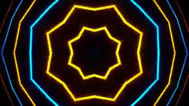 Renkli simetriyle gezgin kaleydoskop hareketi