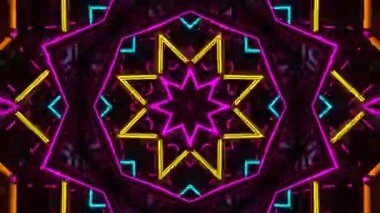 Renkli simetriyle gezgin kaleydoskop hareketi