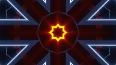 Renkli simetriyle gezgin kaleydoskop hareketi