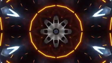 Renkli simetriyle gezgin kaleydoskop hareketi