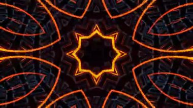 Renkli simetriyle gezgin kaleydoskop hareketi