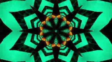 Renkli simetriyle gezgin kaleydoskop hareketi