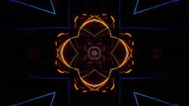 Renkli simetriyle gezgin kaleydoskop hareketi