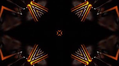 Renkli simetriyle gezgin kaleydoskop hareketi