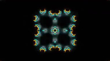 Renkli simetriyle gezgin kaleydoskop hareketi