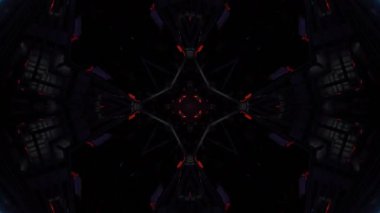 Renkli simetriyle gezgin kaleydoskop hareketi