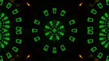 Renkli simetriyle gezgin kaleydoskop hareketi