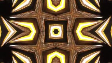 Renkli simetriyle gezgin kaleydoskop hareketi