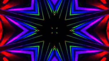 Renkli simetriyle gezgin kaleydoskop hareketi