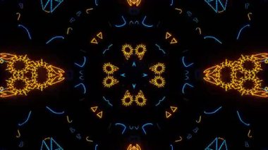 Renkli simetriyle gezgin kaleydoskop hareketi