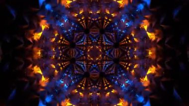 Renkli simetriyle gezgin kaleydoskop hareketi