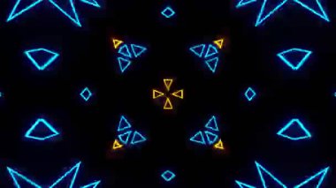 Renkli simetriyle gezgin kaleydoskop hareketi