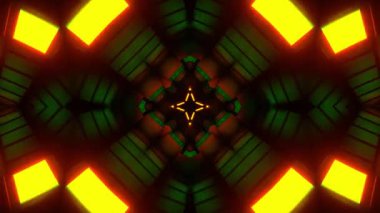 Renkli simetriyle gezgin kaleydoskop hareketi