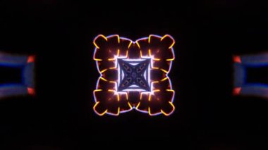 Renkli simetriyle gezgin kaleydoskop hareketi