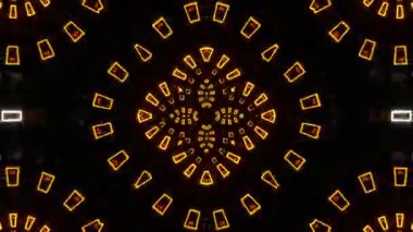 Renkli simetriyle gezgin kaleydoskop hareketi