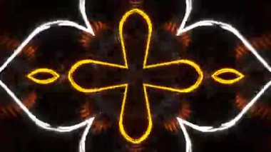 Renkli simetriyle gezgin kaleydoskop hareketi