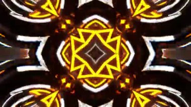 Renkli simetriyle gezgin kaleydoskop hareketi