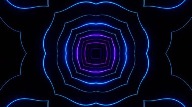 Renkli simetriyle gezgin kaleydoskop hareketi