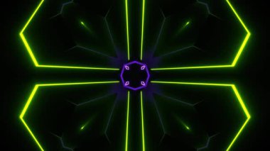 Renkli simetriyle gezgin kaleydoskop hareketi