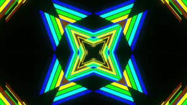 Renkli simetriyle gezgin kaleydoskop hareketi