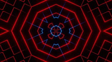 Renkli simetriyle gezgin kaleydoskop hareketi