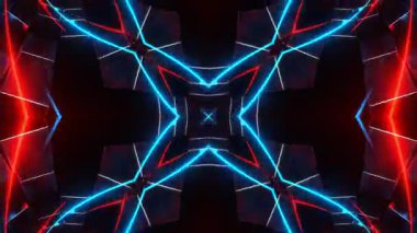 Renkli simetriyle gezgin kaleydoskop hareketi