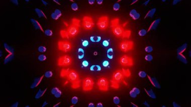 Renkli simetriyle gezgin kaleydoskop hareketi