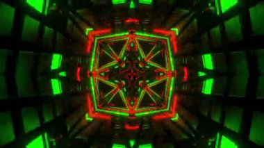 Renkli simetriyle gezgin kaleydoskop hareketi