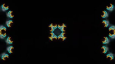 Renkli simetriyle gezgin kaleydoskop hareketi