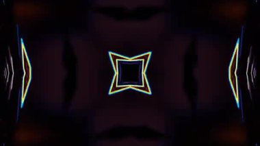 Renkli simetriyle gezgin kaleydoskop hareketi