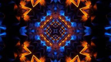 Renkli simetriyle gezgin kaleydoskop hareketi