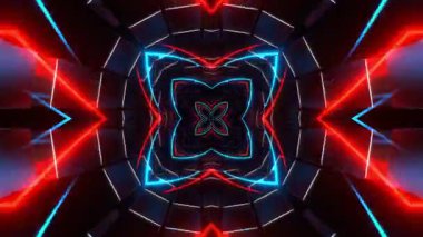 Renkli simetriyle gezgin kaleydoskop hareketi