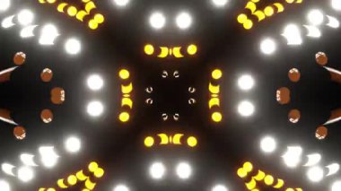 Renkli simetriyle gezgin kaleydoskop hareketi