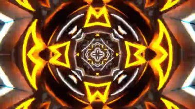 Renkli simetriyle gezgin kaleydoskop hareketi