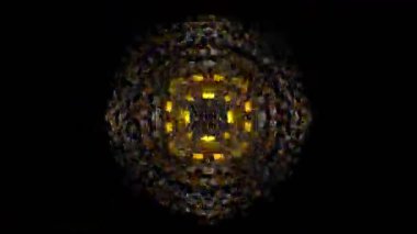 Renkli simetriyle gezgin kaleydoskop hareketi